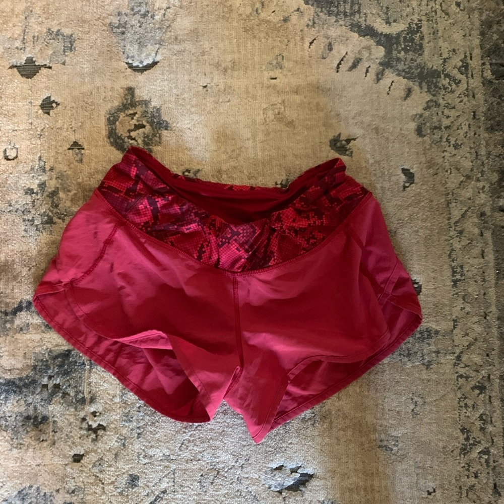 Lululemon red speed shorts